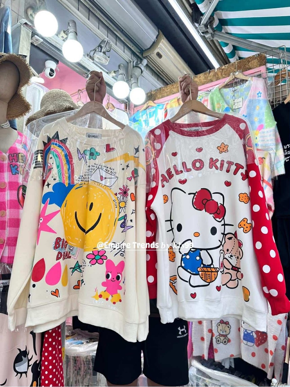 Hello Kitty White & Red Kids Raglan Hoodie with Polka Dot Sleeves